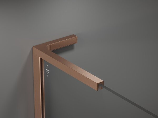 Mexen Velar L плъзгаща се душ кабина 120 x 90 см, прозрачна, четкана мед