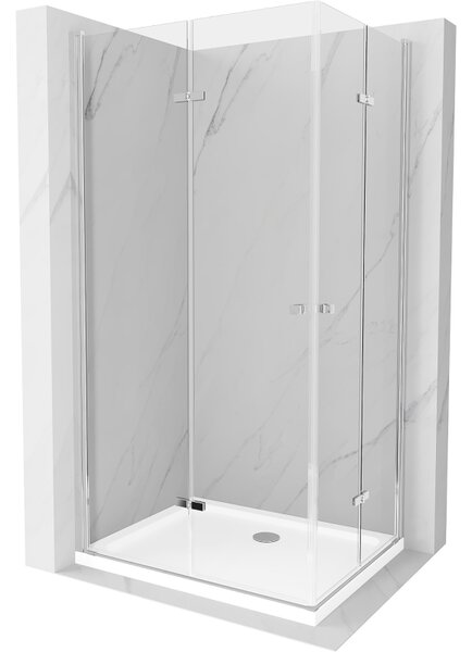 Mexen Lima Душ кабина Duo сгъваема 80 x 70 см, прозрачна, хром + тава Flat