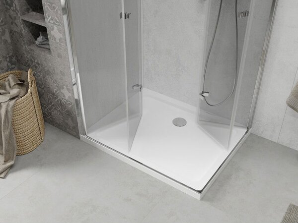 Mexen Lima Душ кабина Duo сгъваема 80 x 70 см, прозрачна, хром + тава Flat