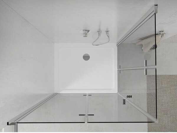 Mexen Lima Душ кабина Duo сгъваема 80 x 70 см, прозрачна, хром + тава Flat