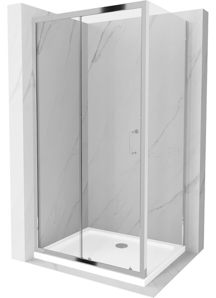 Mexen Apia плъзгаща се душ кабина 90 x 70 cm, прозрачна, хром + поддушово корито