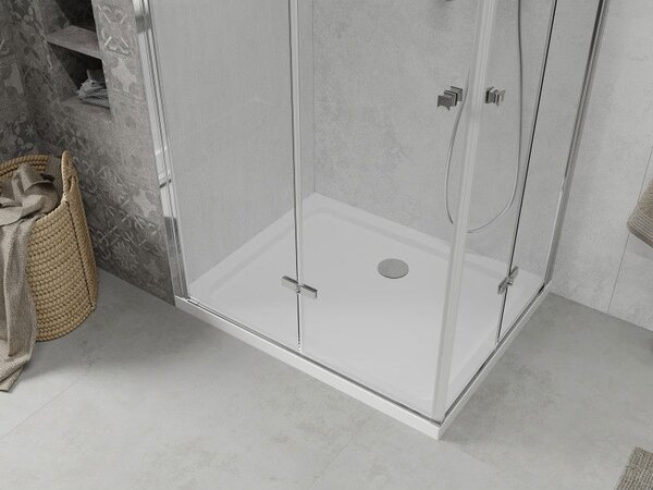 Mexen Lima Душ кабина Duo сгъваема 80 x 70 см, прозрачна, хром + тава Flat