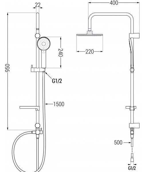Mexen X40 душ колона, златна - 798404091-50