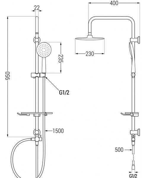 Mexen T67 душ колона, черна - 798676793-70
