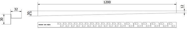 Mexen Line-B подова наклонена лайсна 120 см дясна, инокс - 181001120R
