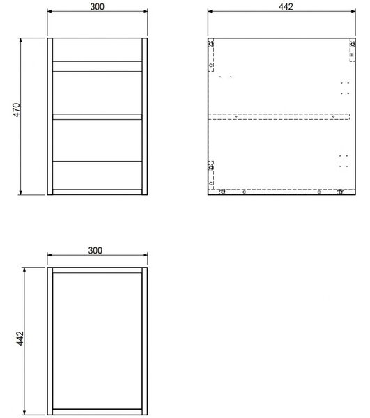 Mexen Box-A корпус на шкафче под мивка 30 см, бял гланц - 91AX1-0300-470-1-00