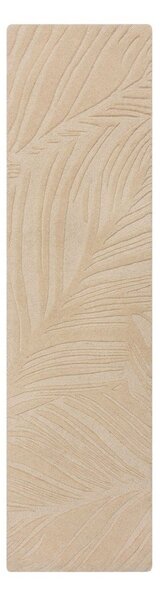 Бежов вълнен килим 60x230 cm Lino Leaf - Flair Rugs