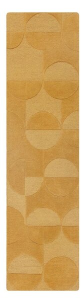 Жълт вълнен килим в цвят охра 60x230 cm Gigi - Flair Rugs