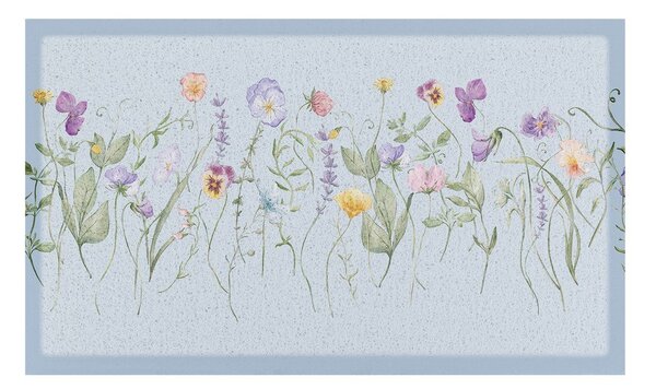 Изтривалка от PVC 40x70 cm Blue Wild Flowers – Artsy Doormats