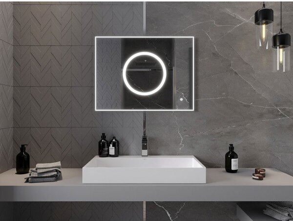 Mexen Koga осветлено огледало за баня 80 x 60 см, LED 6000K, противзамъгляване - 9821-080-060-611-00