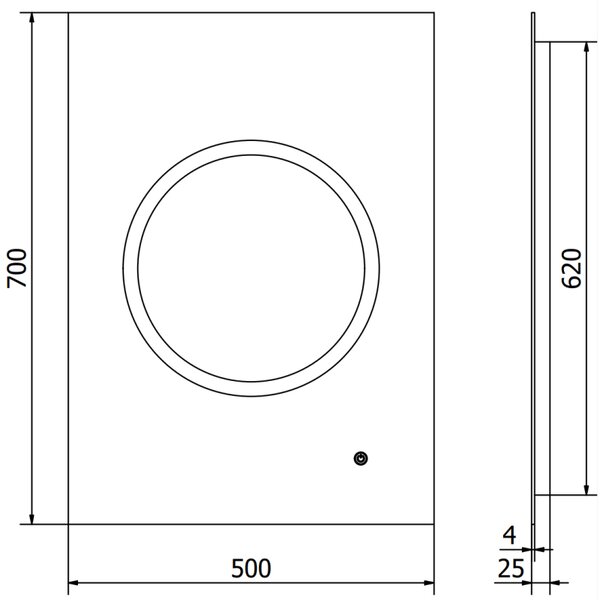 Mexen Koga осветено огледало за баня 50 x 70 cm, LED 6000K, анти пара - 9821-050-070-611-00