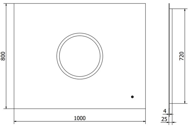 Mexen Koga осветено огледало за баня 100 x 80 cm, LED 6000K, антипара - 9821-100-080-611-00