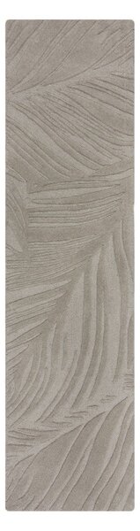 Светлосив вълнен килим 60x230 cm Lino Leaf - Flair Rugs