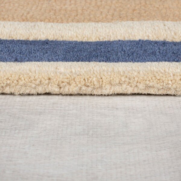 Ръчно изработена вълнена пътека в син и оранжев цвят 60x230 cm Retro Blocks – Flair Rugs