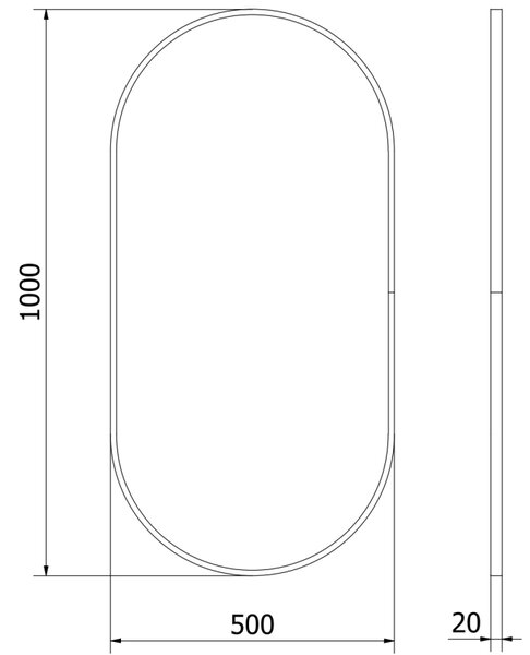 Mexen Loft овално огледало за баня 100 x 50 см, черна рамка - 9851-100-050-000-70