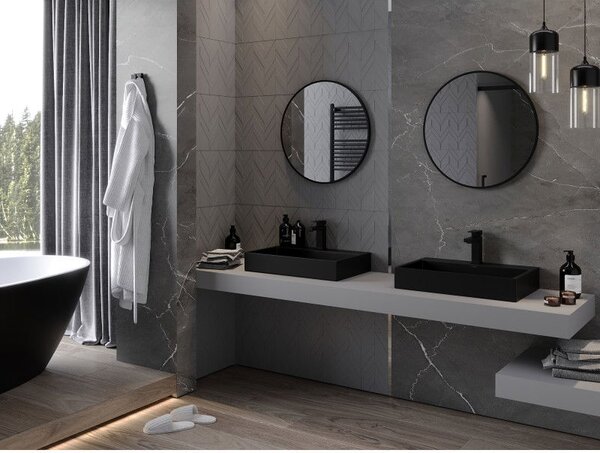 Mexen Loft кръгло огледало за баня 60 см, черна рамка - 9850-060-060-000-70