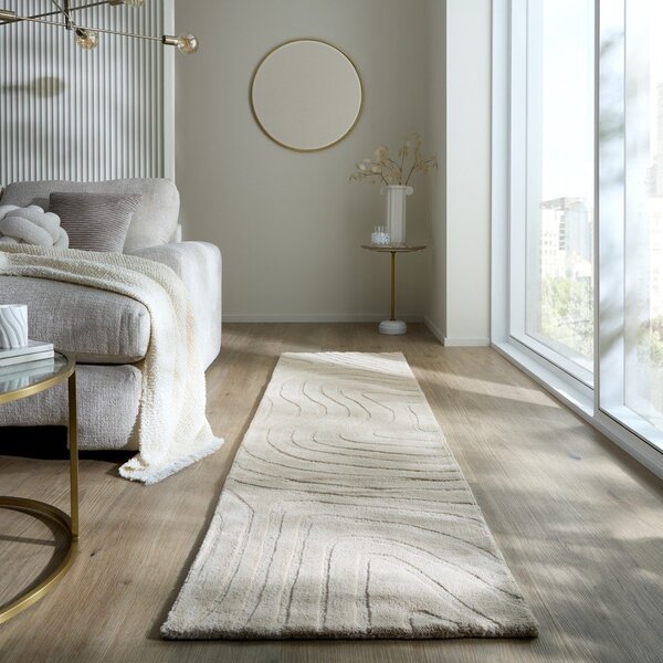 Кремава ръчно изработена вълнена пътека 60x230 cm Mesmerise Natural – Flair Rugs
