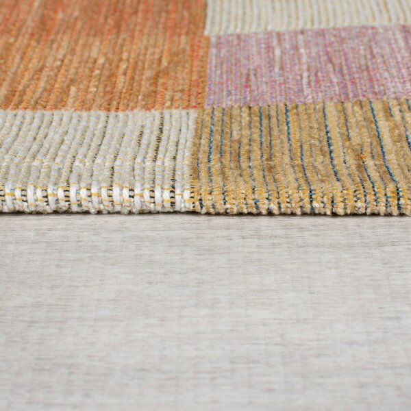 Оранжево-естествена пътека 60x230 cm Riley Block Geo – Flair Rugs