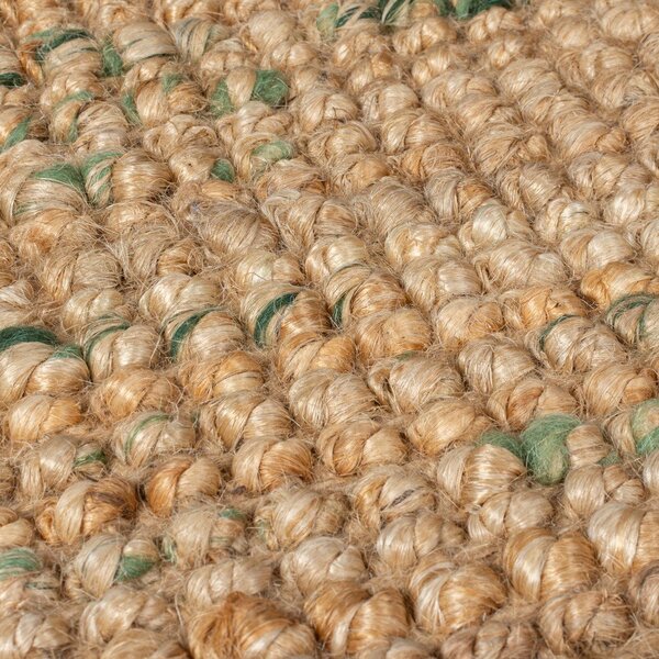 Зелено-естествена двустранна ръчно изработена ютена пътека 60x230 cm Jute Boucle Green – Flair Rugs