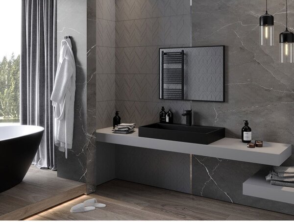 Mexen Loft правоъгълно огледало за баня 80 x 60 cm, черна рамка - 9852-080-060-000-70
