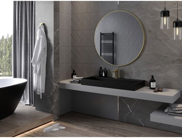 Mexen Loft кръгло огледало за баня 100 см, златна рамка - 9850-100-100-000-50