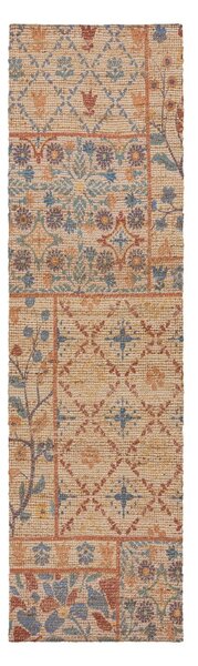 Ръчно изработена пътека със смес от юта в естествен цвят 60x230 cm Taylor Patchwork – Flair Rugs