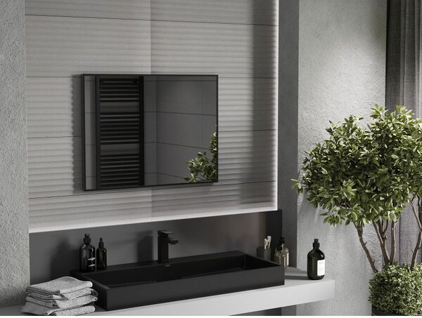 Mexen Loft правоъгълно огледало за баня 80 x 60 cm, черна рамка - 9852-080-060-000-70