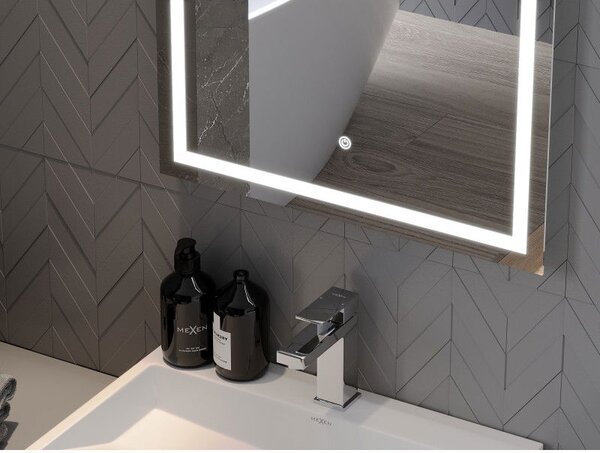 Mexen Miko осветено огледало за баня 100 x 80 см, LED 6000K, против замъгляване - 9819-100-080-611-00