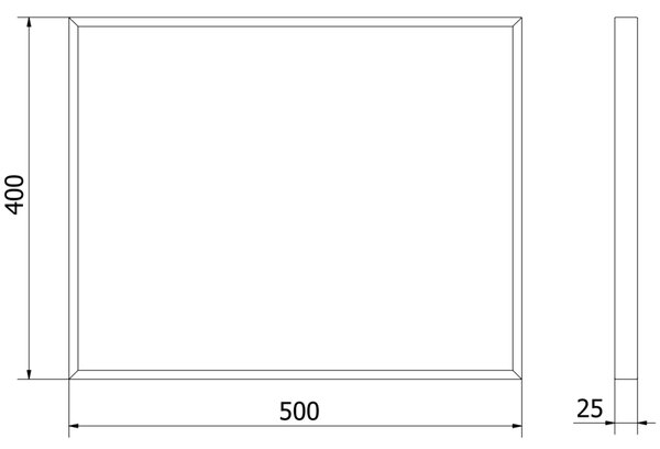 Mexen Loft правоъгълно огледало за баня 50 x 40 cm, черна рамка - 9852-050-040-000-70