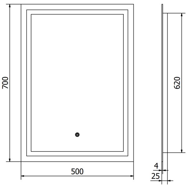 Mexen Miko LED осветено огледало за баня 50 x 70 см, LED 6000K, анти-пара - 9819-050-070-611-00