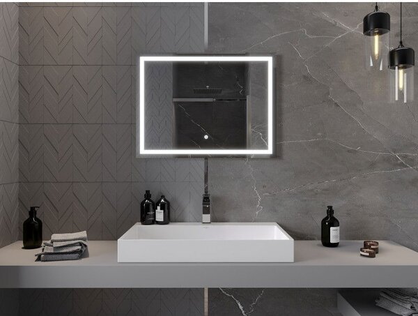 Mexen Miko осветено огледало за баня 80 x 60 см, LED 6000K, анти-пара - 9819-080-060-611-00