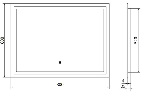 Mexen Miko осветено огледало за баня 100 x 80 см, LED 6000K, против замъгляване - 9819-100-080-611-00
