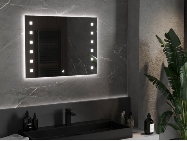 Mexen Ner огледало за баня с осветление 80 x 60 см, LED 6000K, анти-пара - 9809-080-060-611-00