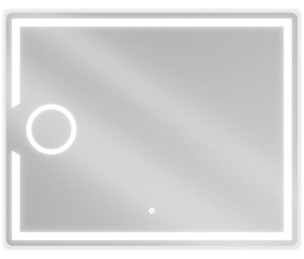 Mexen Onyx осветено огледало за баня с козметично огледалце 100 x 80 cm, LED 6000K, против конденз - 9813-100-080-611-00
