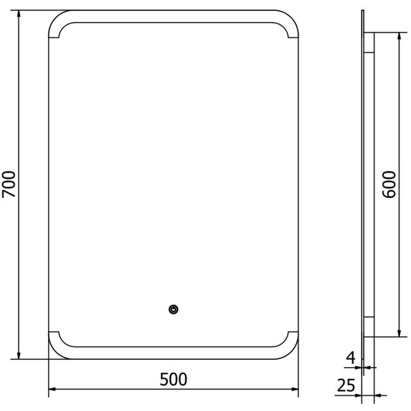 Mexen Nida подчертано огледало за баня 50 x 70 cm, LED 6000K, анти-пара - 9806-050-070-611-00
