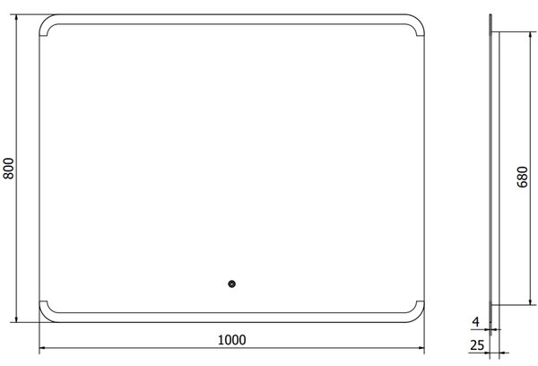 Mexen Nida LED осветено огледало за баня 100 x 80 см, LED 6000K, антитъма - 9806-100-080-611-00