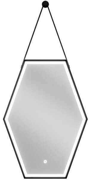 Mexen Orla огледало за баня с подсветка 50 x 70 см, LED 6000K, анти-пара, черна рамка - 9815-050-070-611-70