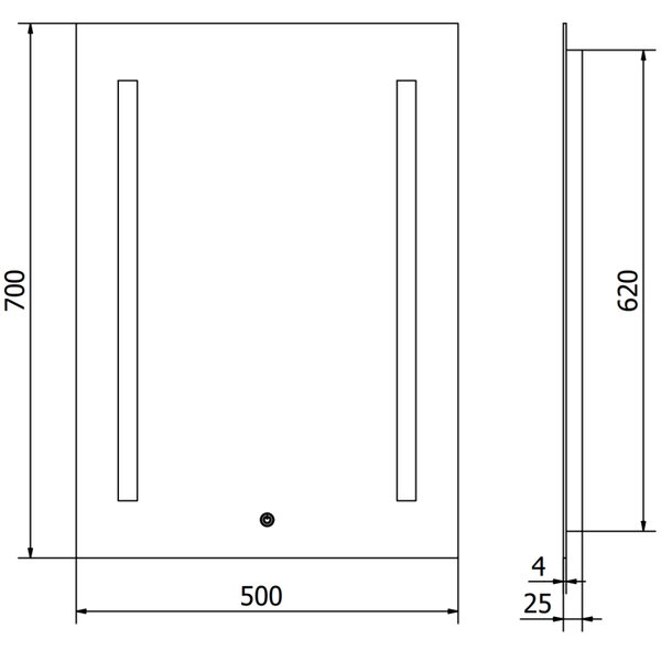 Mexen Remi огледало за баня с подсветка 50 x 70 см, LED 6000K, анти-пара - 9804-050-070-611-00