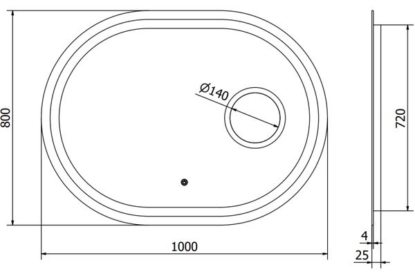 Mexen Umba огледало за баня с подсветка и козметично огледало 100 x 80 см, LED 6000K, антипара - 9822-100-080-611-00