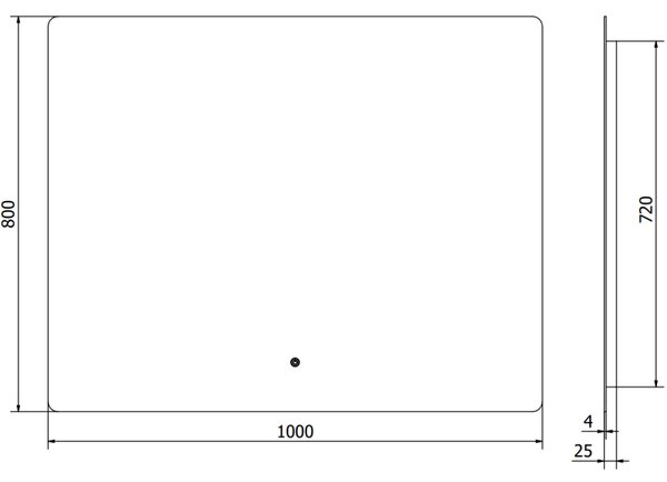 Mexen Sun огледало за баня с подсветка 100 x 80 см, LED 6000K, анти-замъгляване - 9807-100-080-611-00