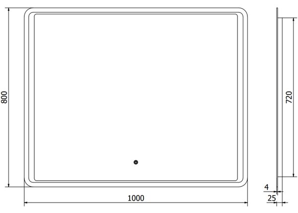 Mexen Zusa осветено огледало за баня 100 x 80 см, LED 6000K, анти-пара - 9808-100-080-611-00