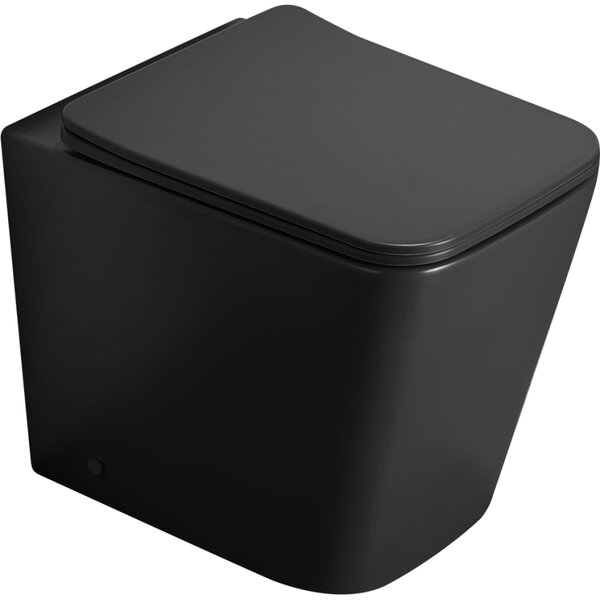 Mexen Cube стояща Rimless тоалетна чиния с тънка седалка с плавно затваряне, дуропласт, черен мат - 32924085