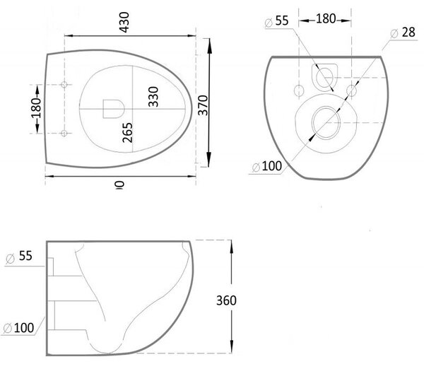 Mexen Egg тоалетна чиния Rimless с дъска с бавно падане slim, дуропласт, черен мат - 30245070
