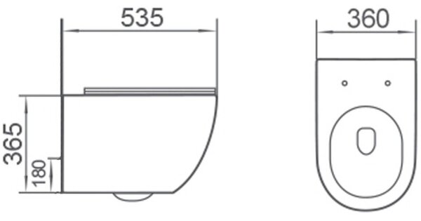 Mexen Lena 2.0 тоалетна чиния Rimless с бавно падащо тънко капаче, дуропласт
