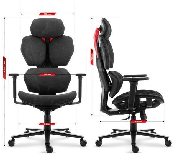 Ергономичен текстилен въртящ се офис стол - HC-1010 BLACK