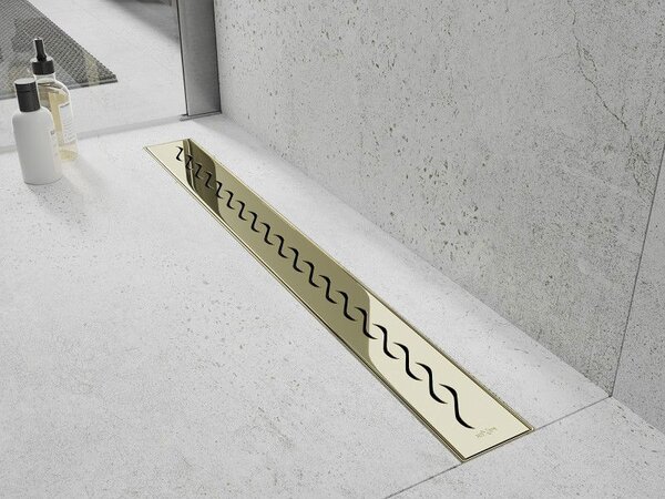Mexen Flat M18 линеен сифон 80 см, златен - 1523080-15