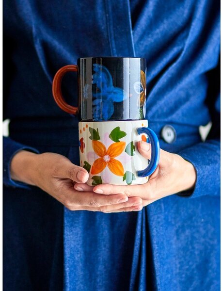Черни/бежови керамични чаши в комплект 2 бр. 300 ml Maricala – Bloomingville