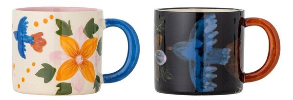 Черни/бежови керамични чаши в комплект 2 бр. 300 ml Maricala – Bloomingville