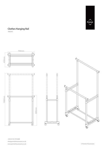 Stojan na oblečení Premier Housewares bathroom Rail