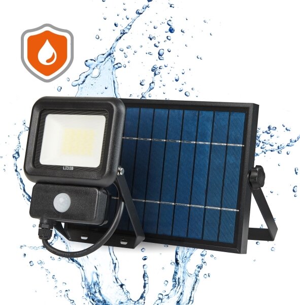 LED външен соларен прожектор с датчик LED/20W/3,7V 6500K IP65 4400 mAh